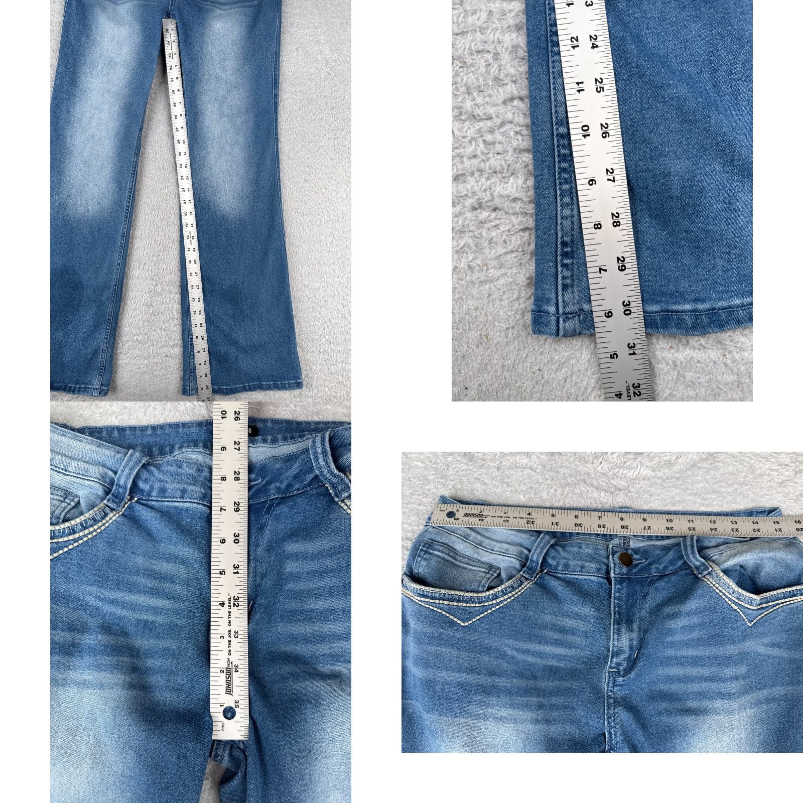 Old Navy Flamin Gals Jeans Old Navy Womens Jeans Bootcut 30x31 Blue Denim Mid Rise Cotton Blend 5-Pocket Zipper Button Stretch Regular Vintage No Size 30" / US 8 / IT 44 - 8 Thumbnail