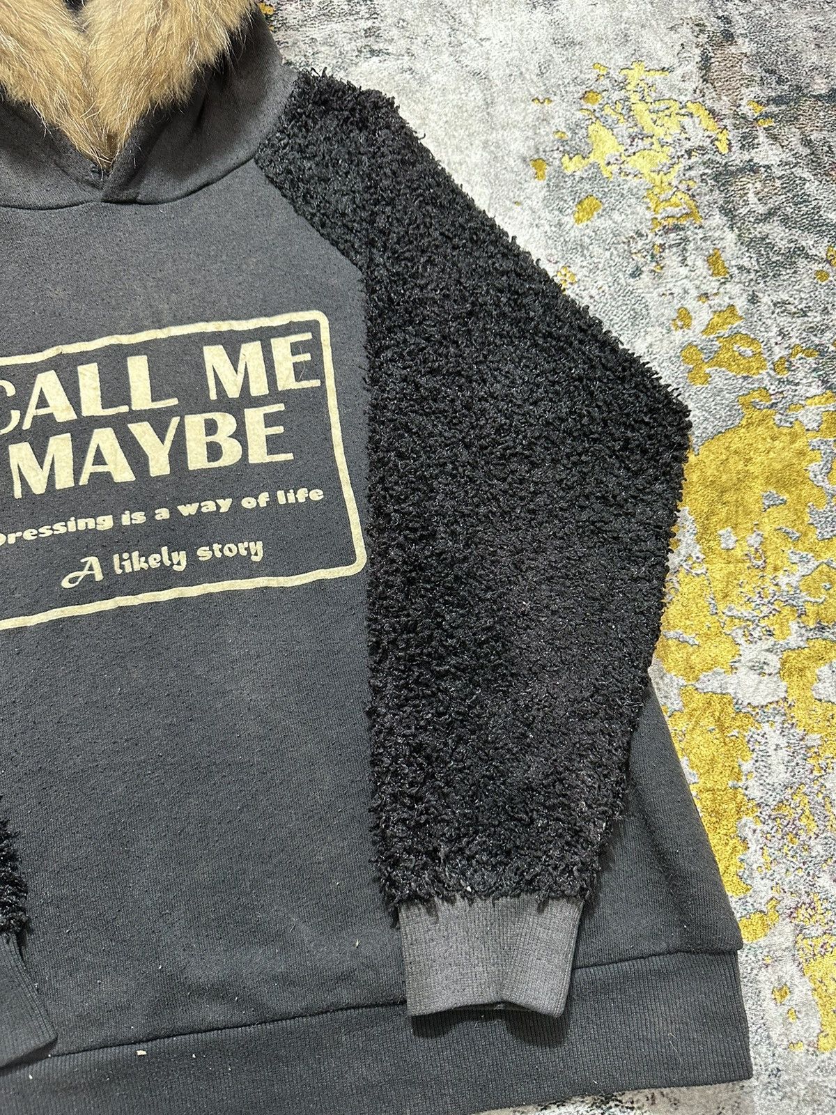 Japanese Brand CRAZY FADED CALL ME MAYBE SLEEVE MOHAIR FUR HOODIE LGB STYLE Size US M / EU 48-50 / 2 - 4 Thumbnail