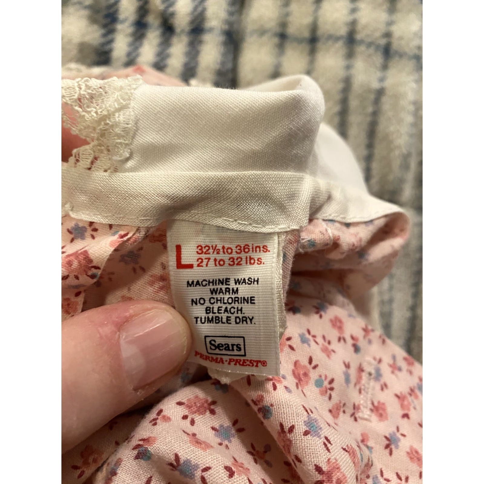 Sears VINTAGE Sears Pioneer Farm Dress Little Girls Floral & Lace Size L 24 Month Pink 1970s Size ONE SIZE - 3 Thumbnail