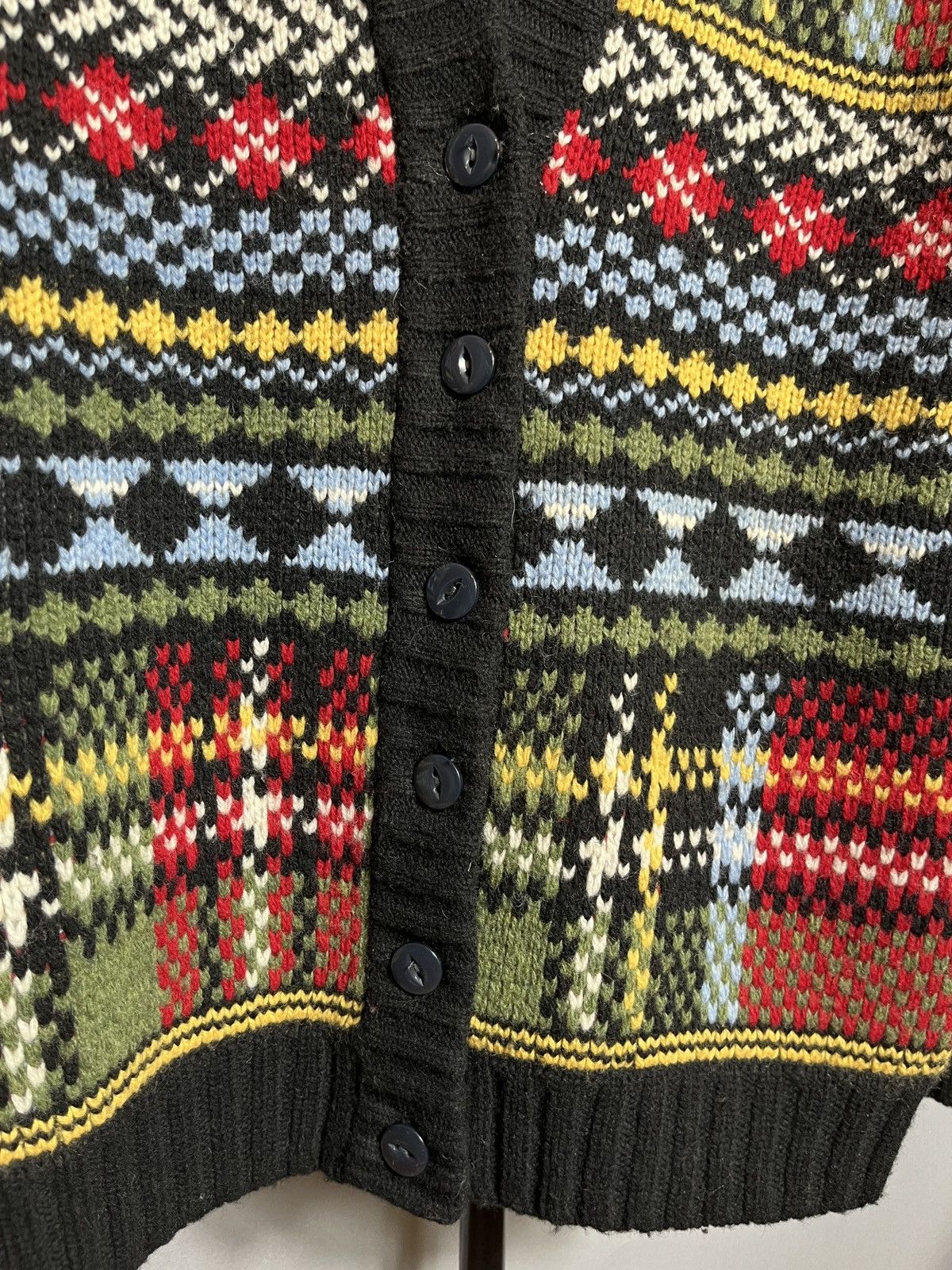 Designer Fred Perry Thick Chunky Knit Oversize Fairisle Cardigan Size S / US 4 / IT 40 - 6 Thumbnail