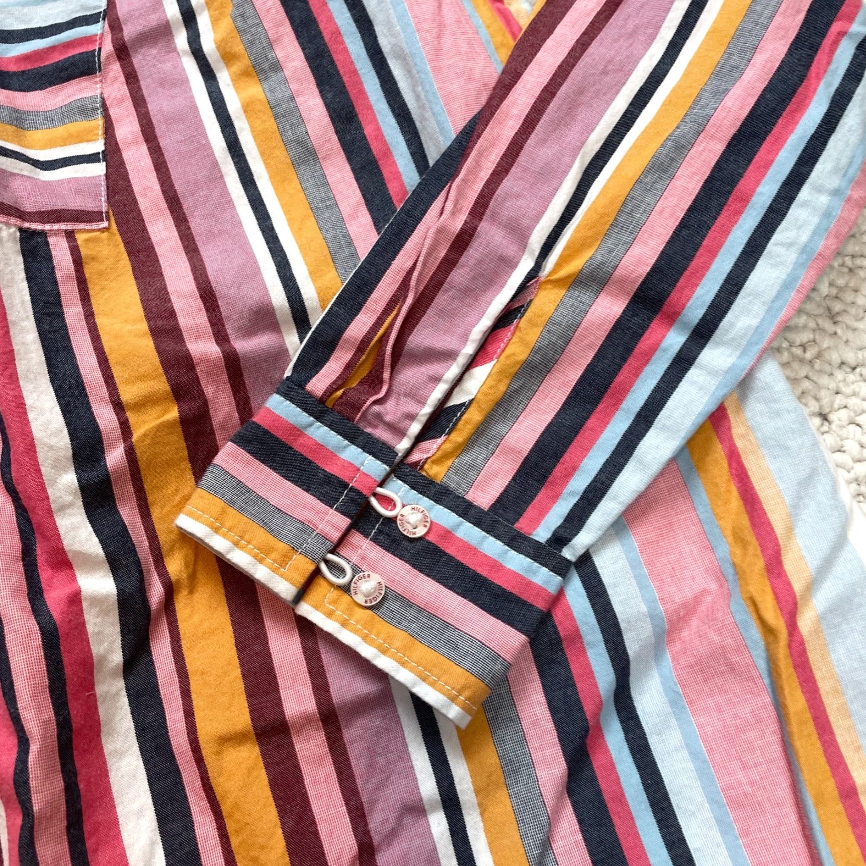 Tommy Hilfiger Tommy Hilfiger Tunic Shirt Dress Womens S Blue Striped Long Sleeve Knee Length Shirt Dress Size S / US 4 / IT 40 - 3 Thumbnail