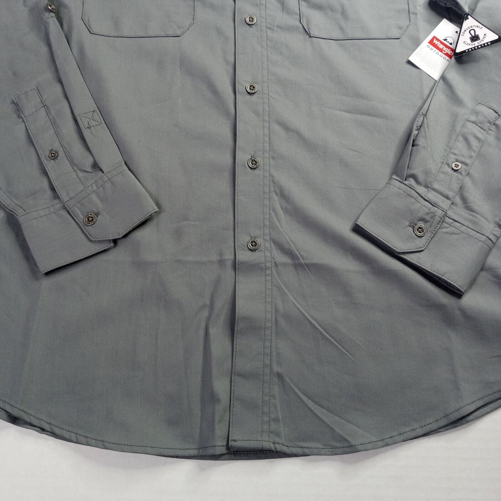 Wrangler Wrangler Shirt Men's L Gray Convertible Sleeves 2-Pockets Size US L / EU 52-54 / 3 - 2 Thumbnail