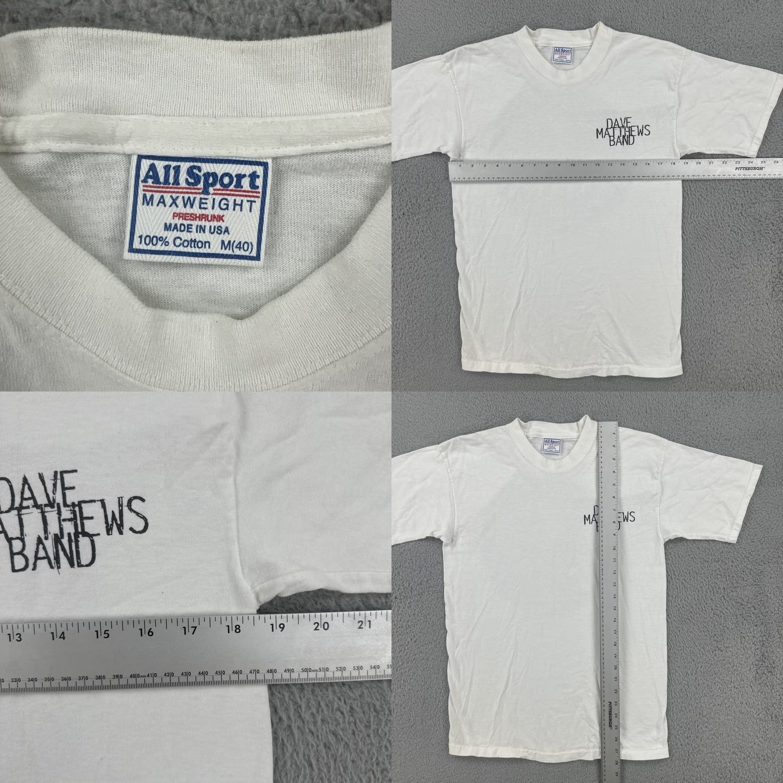 Sportmax VINTAGE All Sport Shirt M White 90s USA Dave Matthews Band Crew Neck Short Sleeve Men M Size US M / EU 48-50 / 2 - 8 Thumbnail