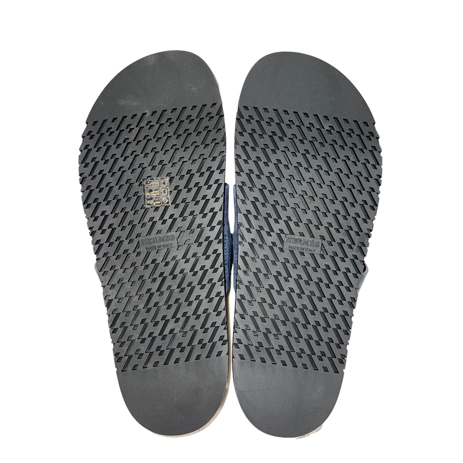 Hermes Hermes Chypre Sandal Blue Celeste Dark Suede Logo Strap Size US 12 / IT 42 - 11 Thumbnail
