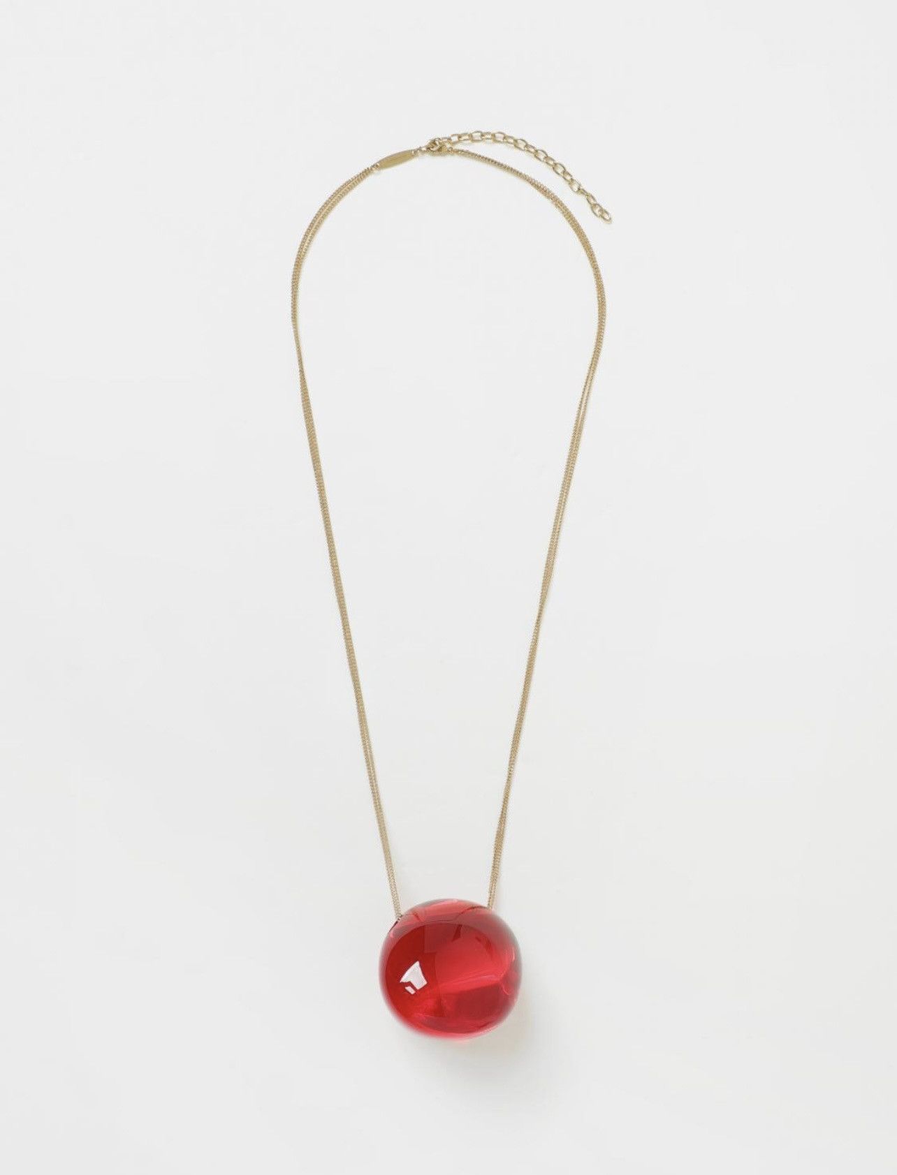 Salvatore Ferragamo Ferragamo Sculptural Pendant Necklace Red Gold Plated Chain Size ONE SIZE - 1 Thumbnail