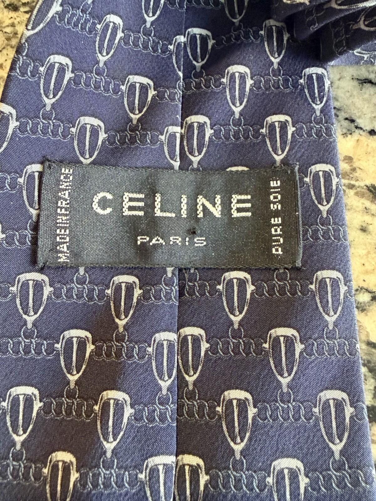 Celine CELINE GEOMETRIC LOGO PRINT NECK TIE Size ONE SIZE - 3 Thumbnail