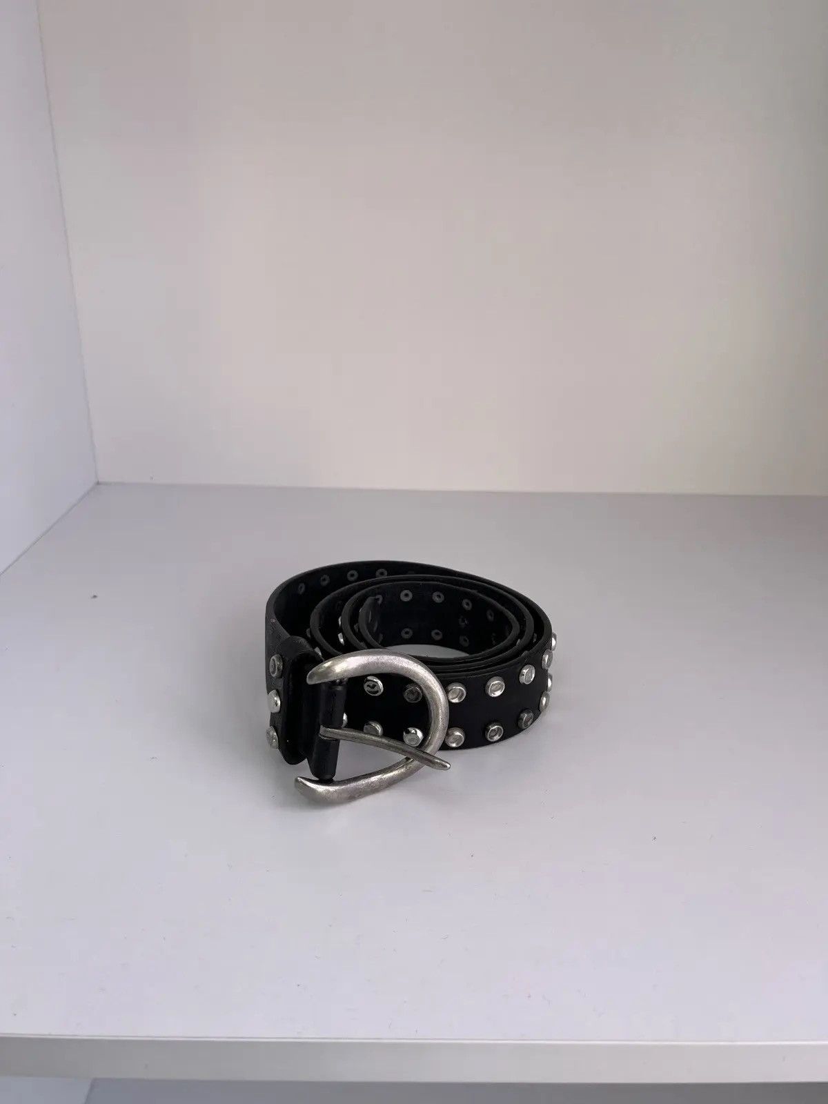 Japanese Brand × Vintage Vintage Y2K Archival Black Leather Belt Size ONE SIZE - 3 Thumbnail