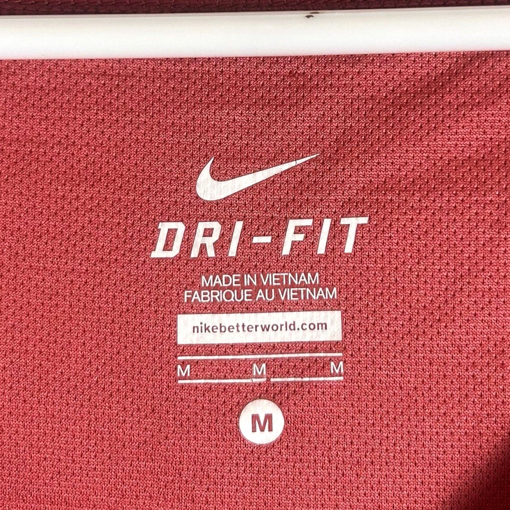 Nike Nike Dri-FIT Banded Top Short Sleeve Medium Red Women's Activewear Athleisure Polyester Wool Relaxed Scoop Neck Pullover Casual Size M / US 6-8 / IT 42-44 - 2 Thumbnail
