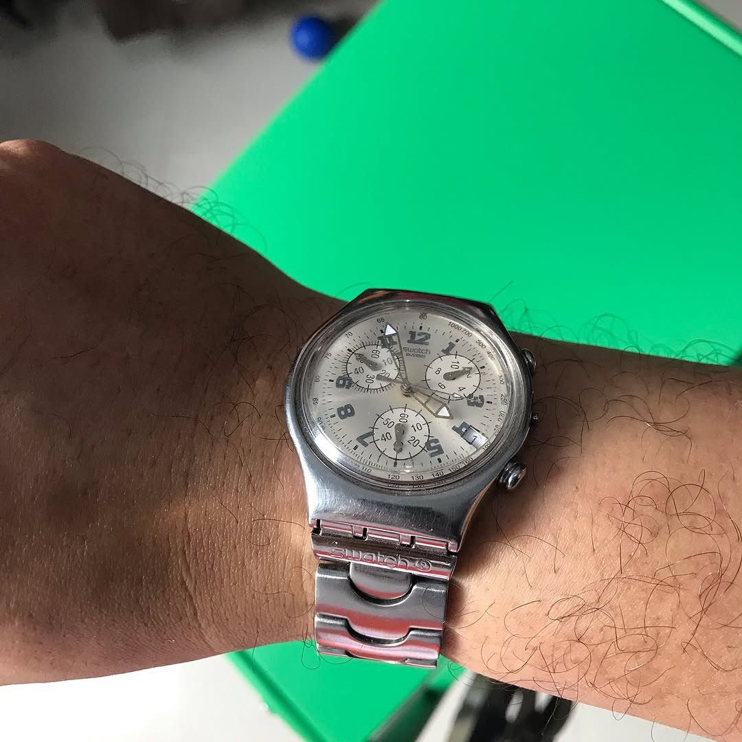 Le Grande Bleu (L.G.B.) × Swatch × Swissgear Vintage SWATCH IRONY AG1999 CADMOS WHITE YCS411G STEELquartz Size ONE SIZE - 12 Thumbnail