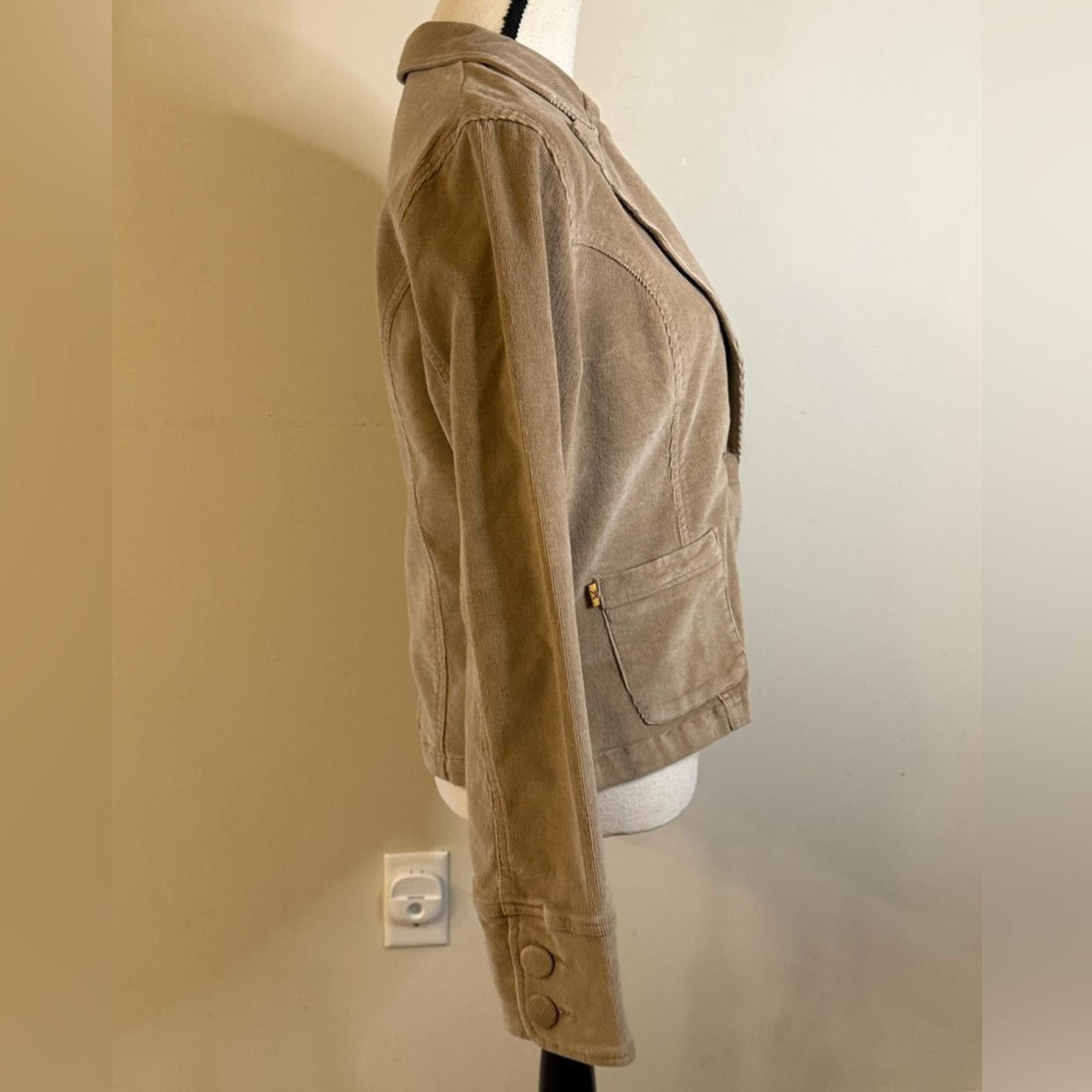 Carbon Carbon tan corduroy cropped blazer jacket SZ LG Size L / US 10 / IT 46 - 2 Thumbnail