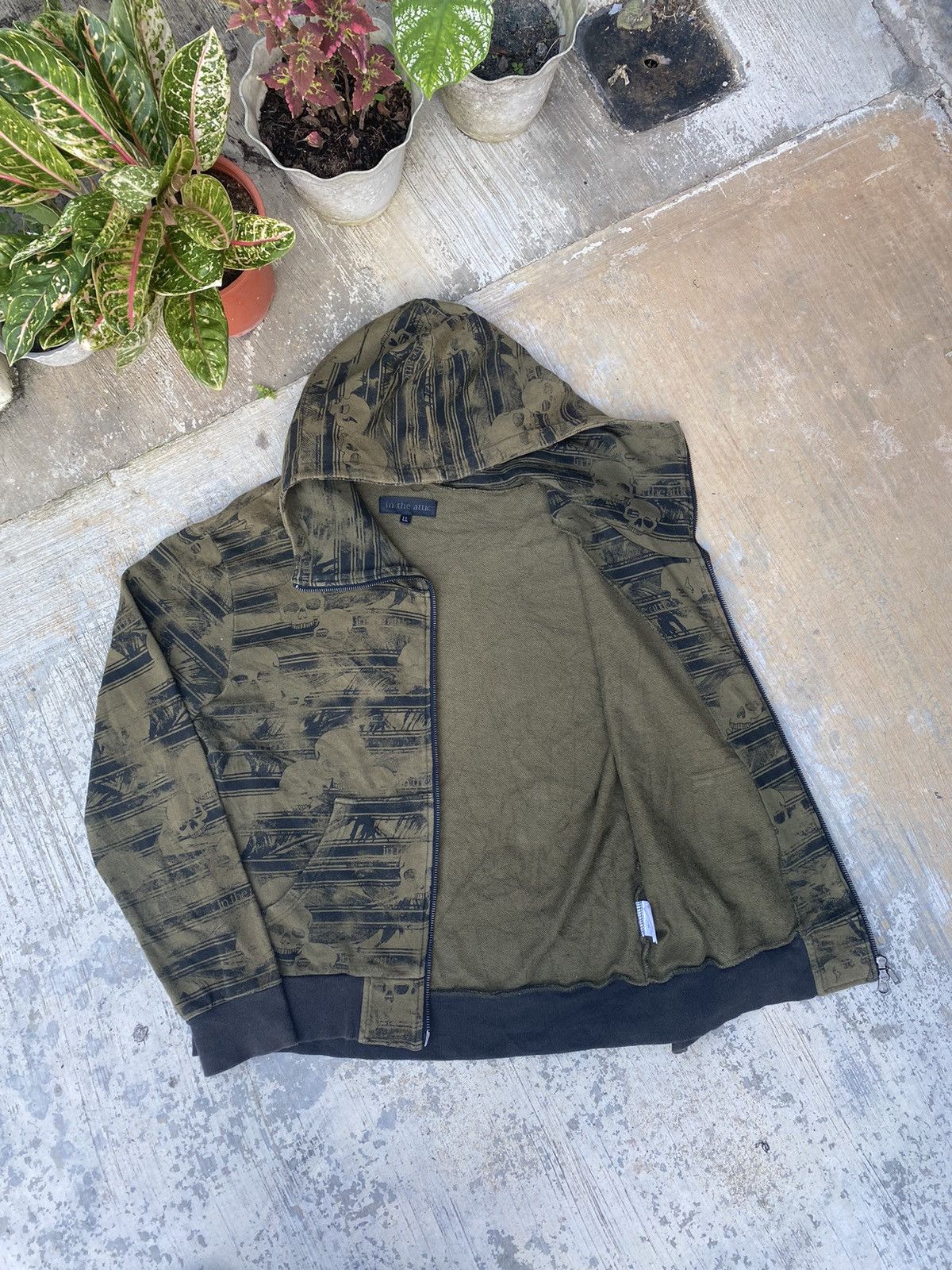 In The Attic × Japanese Brand AW In the attic Fullprint Skull Punk Style Hoodie Size L / US 10 / IT 46 - 3 Thumbnail