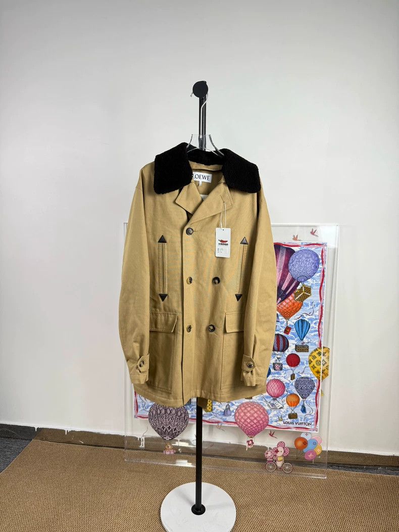 Loewe LOEWE Beige Fur Collar Trench Coat Size US S / EU 44-46 / 1 - 1 Thumbnail