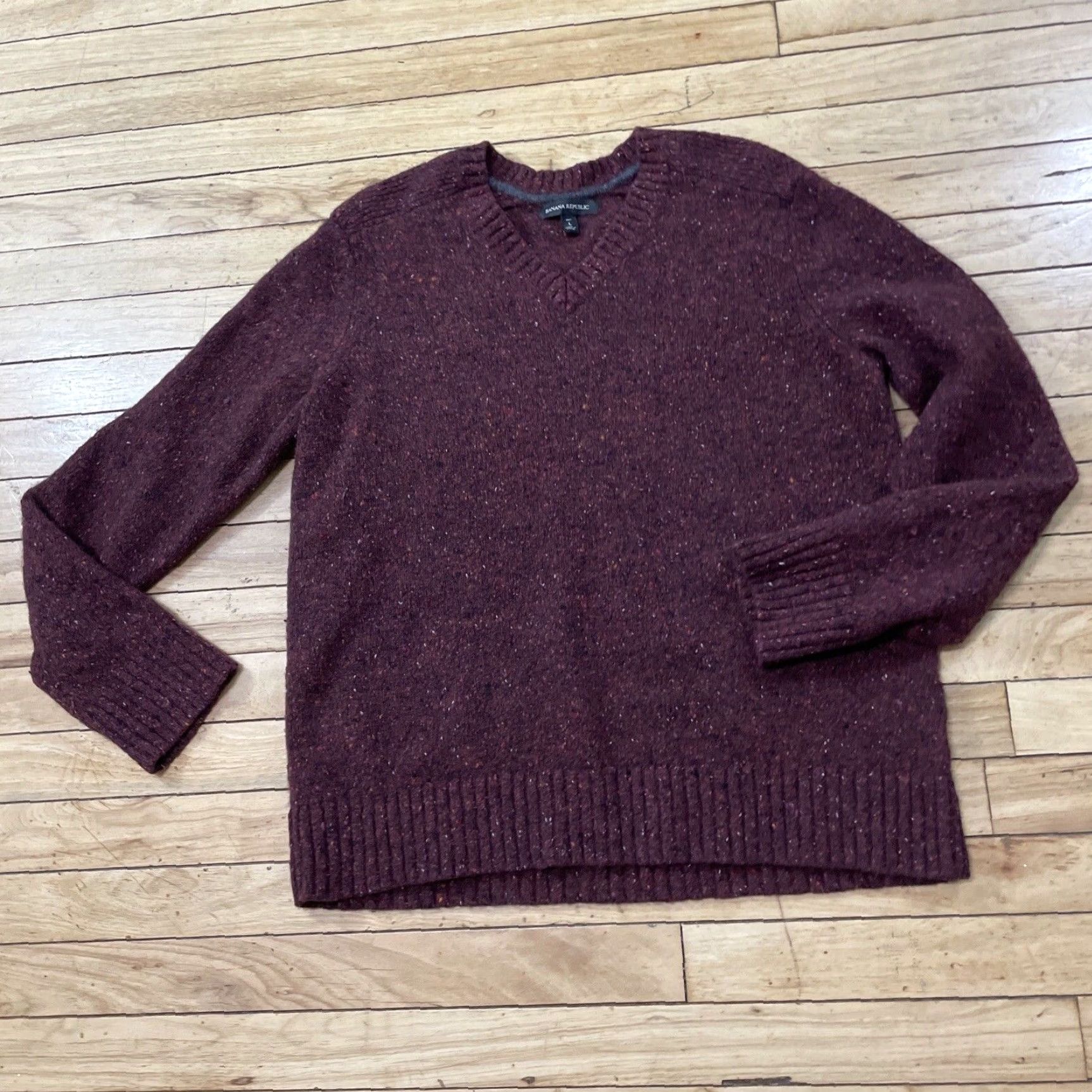 Banana Republic BANANA REPUBLIC Sweater Elbow Patches Wool Red L Unisex Adults Pullover Size L / US 10 / IT 46 - 3 Thumbnail