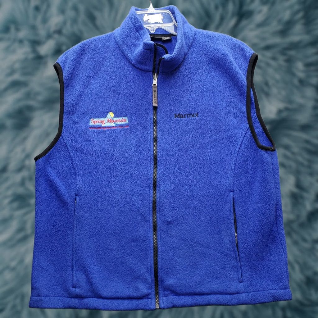Marmot Marmot Gorpcore Vest Mens Large Blue Fleece Full Zip Mountain Mock Neck Size US L / EU 52-54 / 3 - 1 Thumbnail