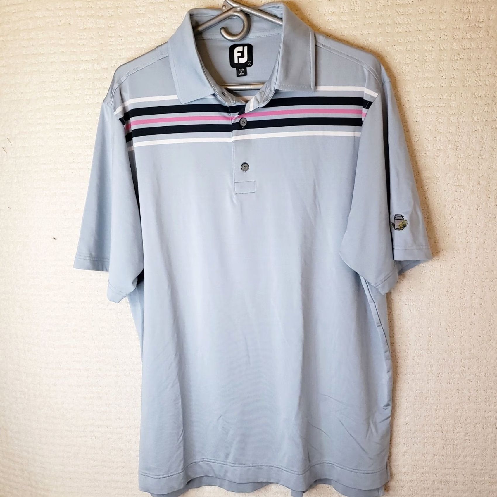 Footjoy FootJoy Polo Shirt Mens L Blue Short Sleeve Golf Stretch Regular Size Polyester Spandex Blended Fabric Chest Stripe Size US L / EU 52-54 / 3 - 2 Thumbnail