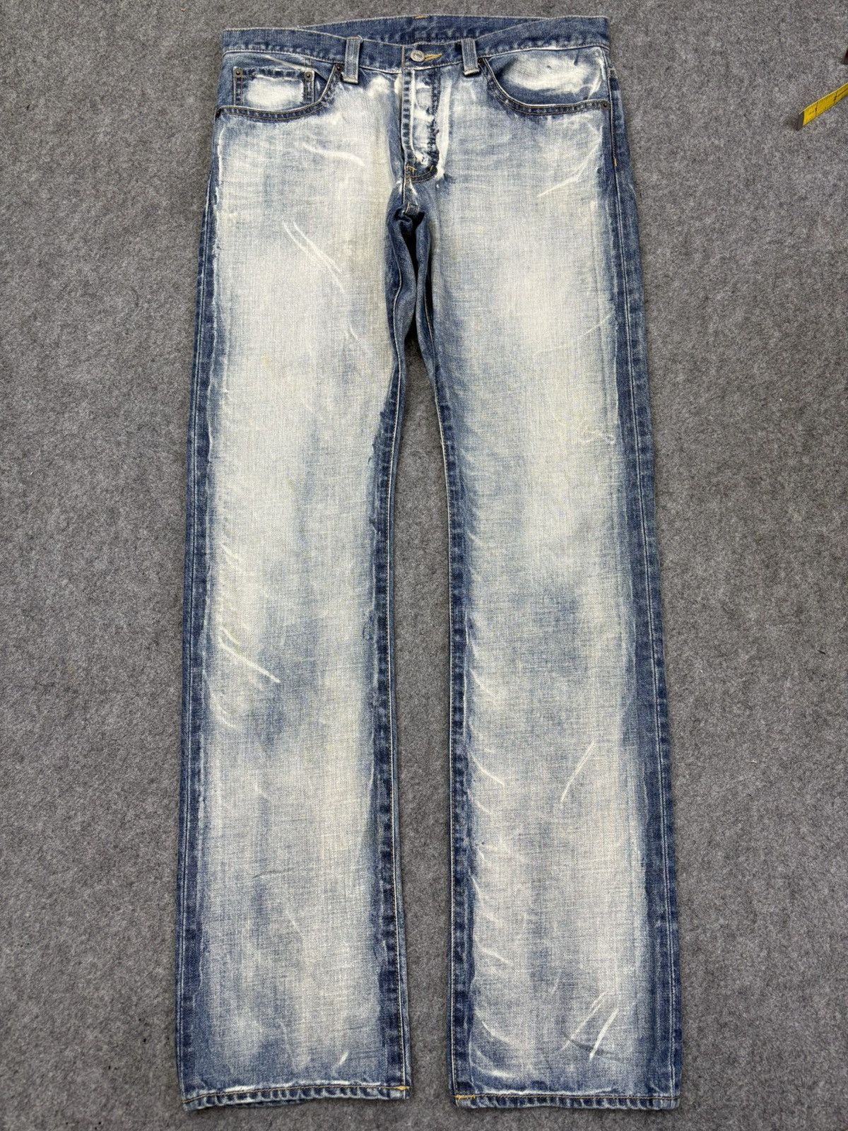 Japanese Brand 💥Insane 90s Style💥TK Bleaches All Over Denim K23 Size US 33 - 13 Thumbnail