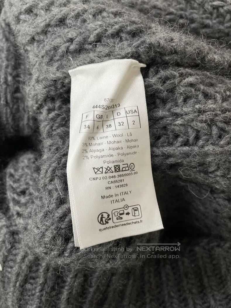 Dior Dior Grey silhouette V-neck knitted sweater Size XXS / US 00 / IT 34 - 4 Thumbnail