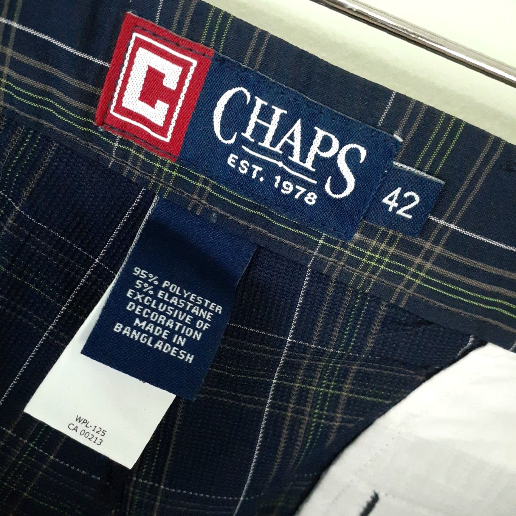 Chaps Chaps Chino Flat Front Shorts Plaid Mens 42 Waist 42 Inseam 9" Blue Multicolor Size US 42 / EU 58 - 3 Thumbnail