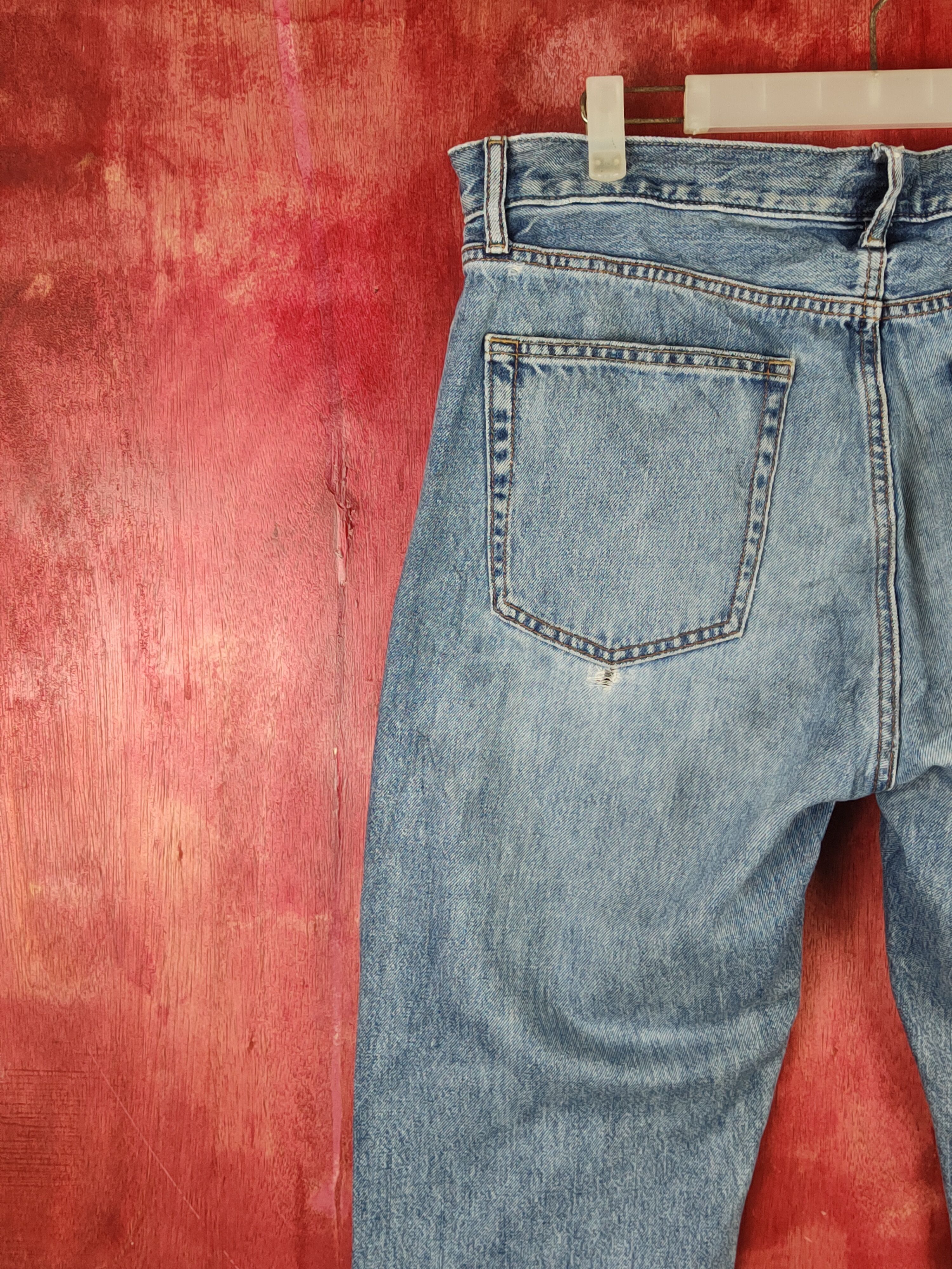 Japanese Brand Uniqlo Blue Faded Distressed Ripped Jeans #S1661 Size US 34 / EU 50 - 9 Thumbnail
