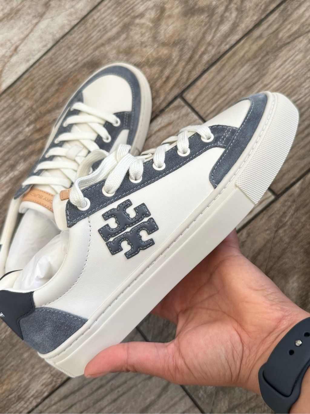 Tory Burch New Tory Burch COLOR BLOCK SNEAKER. BARI NAPPA 1.2-1.4MM PER Size US 7.5 / IT 37.5 - 7 Thumbnail