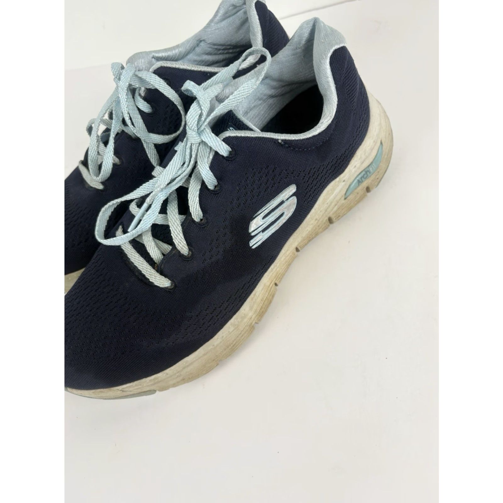 SKECHERS Skechers Arch Fit Navy Lace Up Sneakers Men’s 10 Casual Footwear Blue Arch Support Lightweight Comfort Size US 10 / EU 43 - 2 Thumbnail