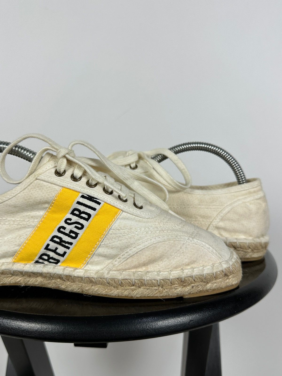 Dirk Bikkembergs Bikkembergs Lace Up Espadrilles Canvas Jute Sole Logo Stripe Size US 6 / EU 39 - 21 Thumbnail