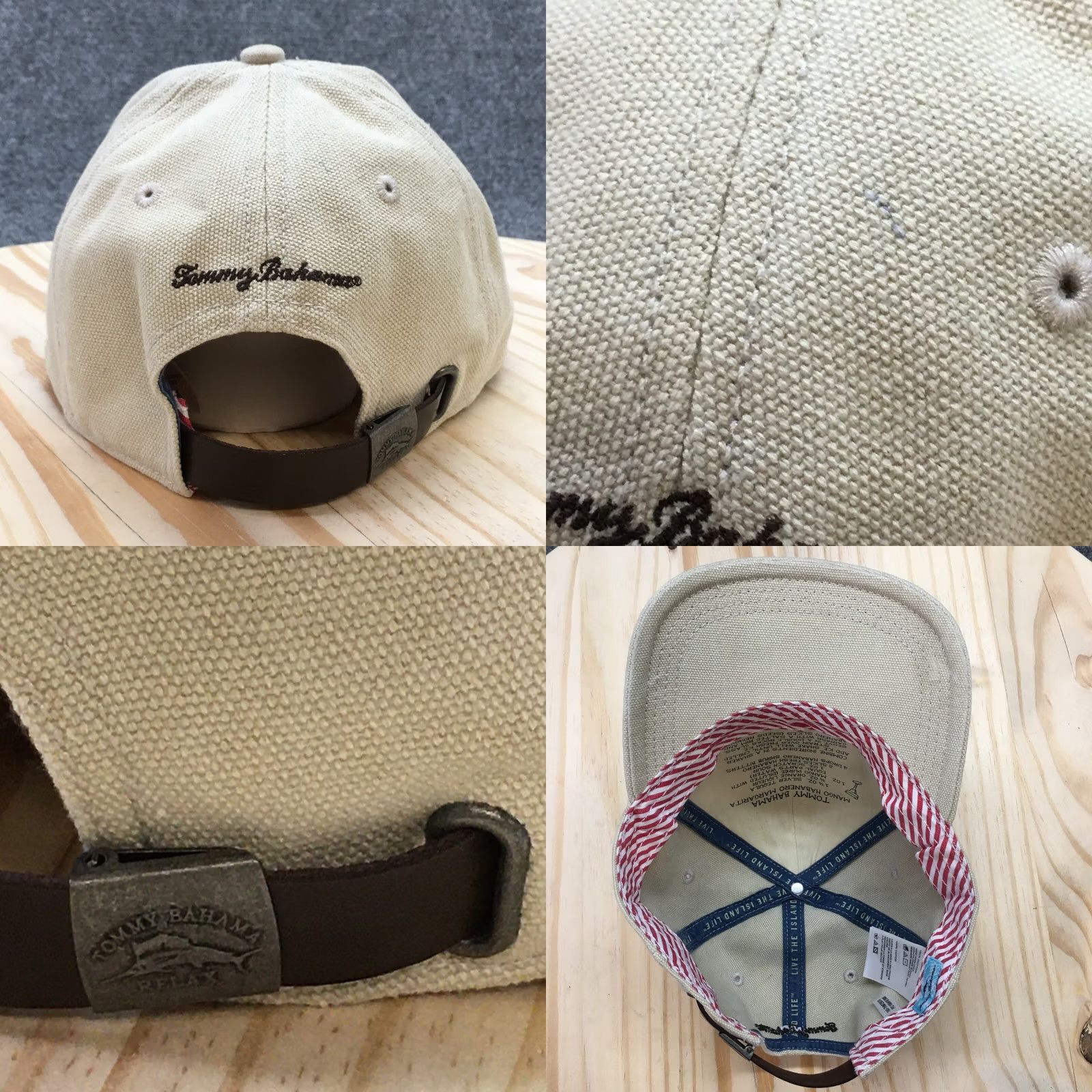 Tommy Bahama Tommy Bahama Baseball Cap Mens Beige OS Adjustable Curved Brim Embroidered Logo Size ONE SIZE - 8 Thumbnail