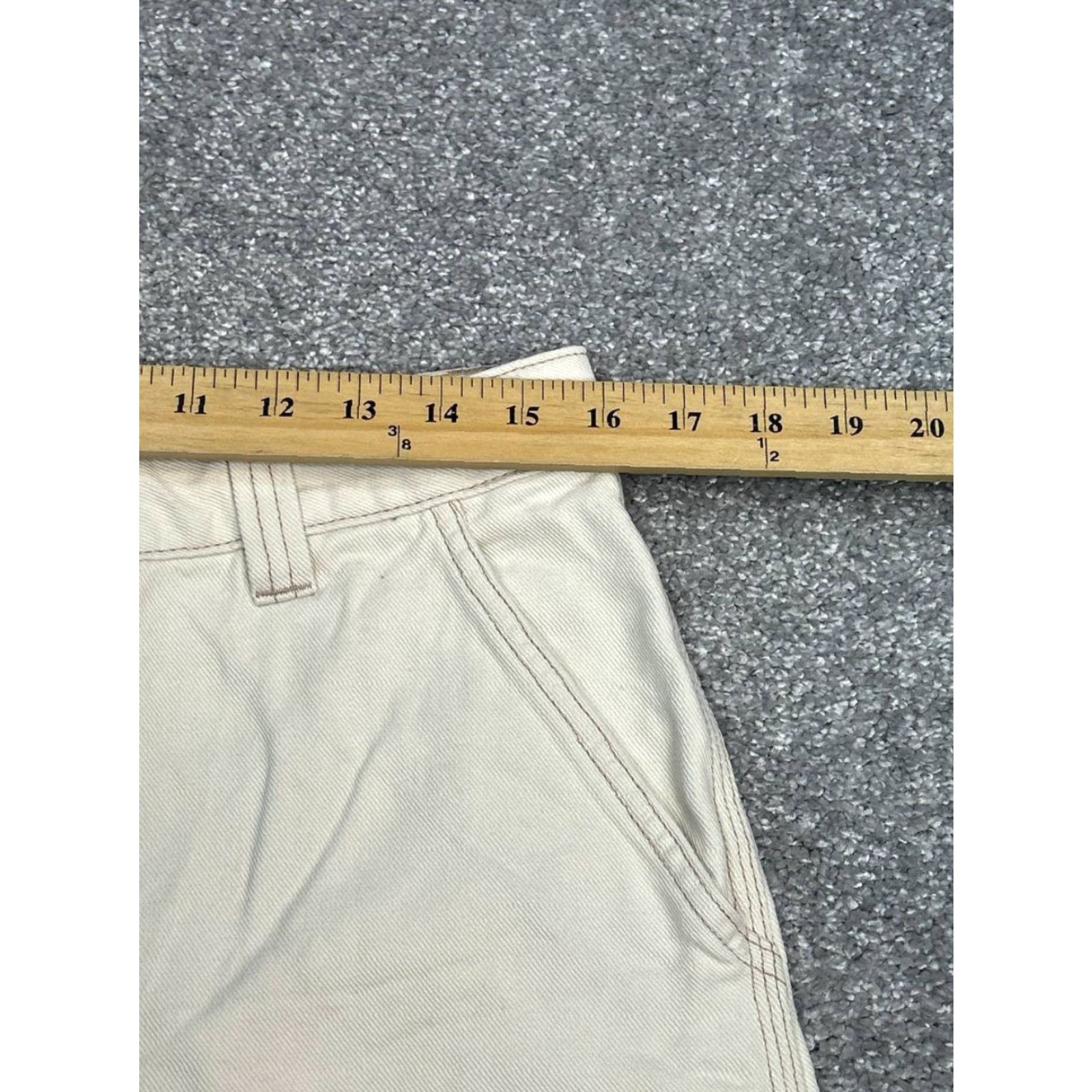 TNA Tna Carpenter Pants Womens 10 Beige Canvas Logo Cotton High Rise Straight Leg Size 32" / US 10 / IT 46 - 7 Thumbnail