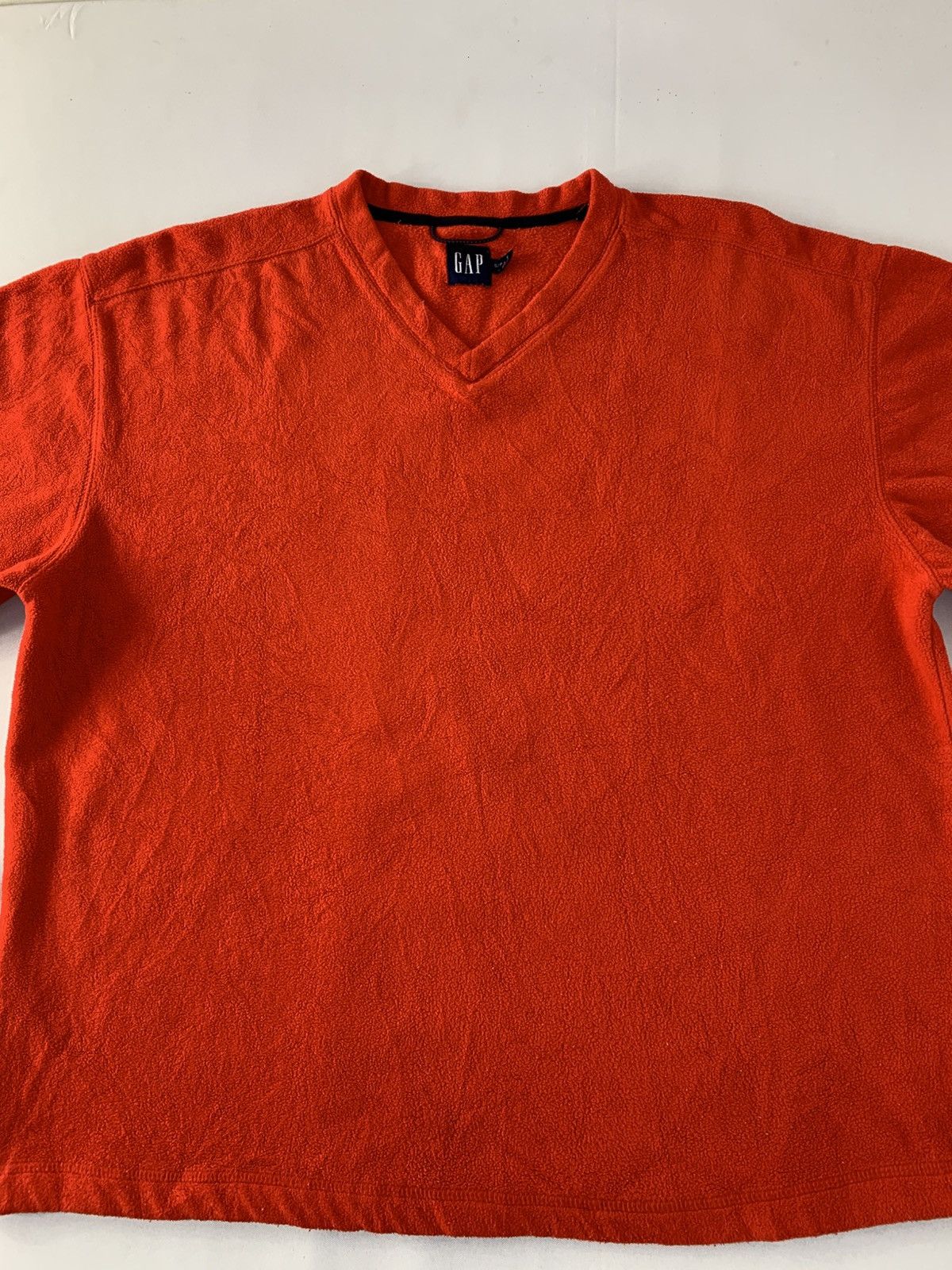 Japanese Brand Hype Japanese Brand Red Fleece Sweater V Neck Plain Design Size US L / EU 52-54 / 3 - 3 Thumbnail
