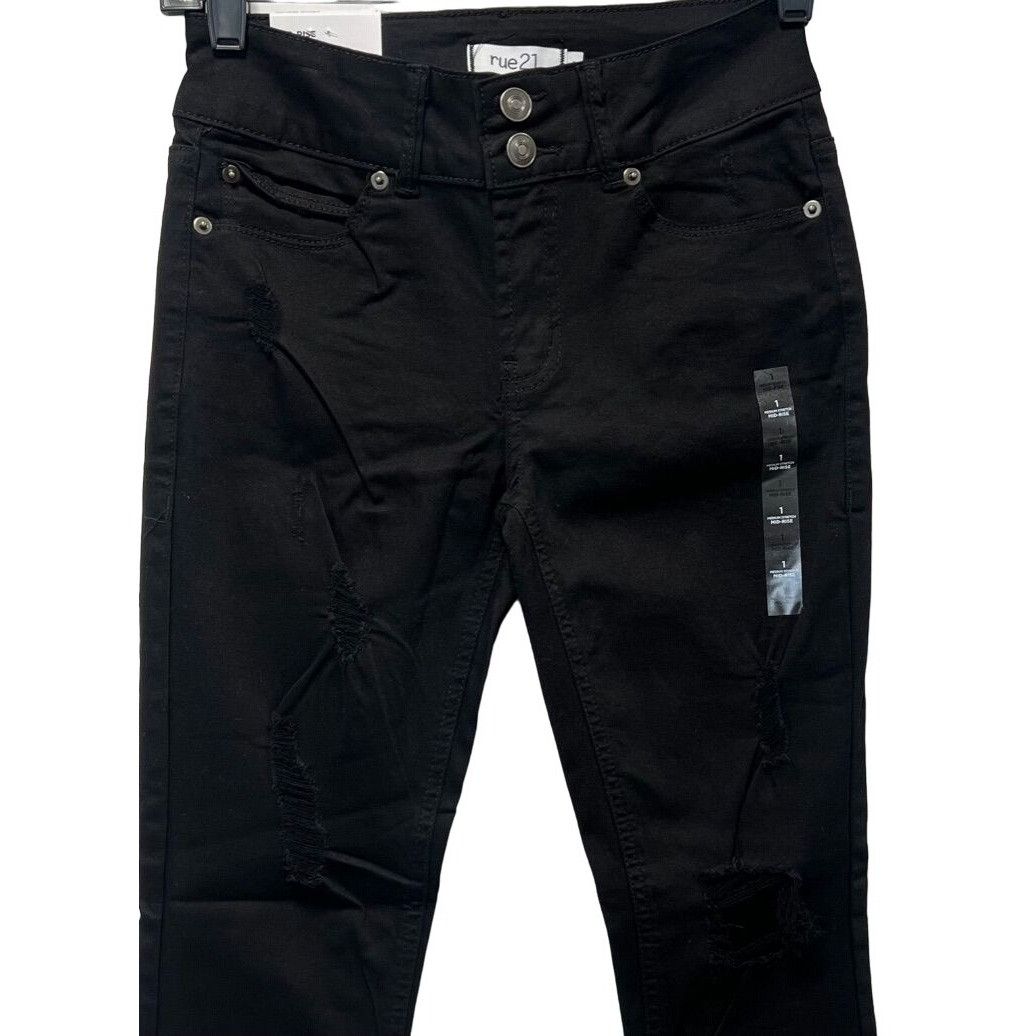 rue21 Rue 21 - Women's Medium Stretch Mid-Rise Jeans Distressed - Size 26" / US 2 / IT 38 - 12 Thumbnail