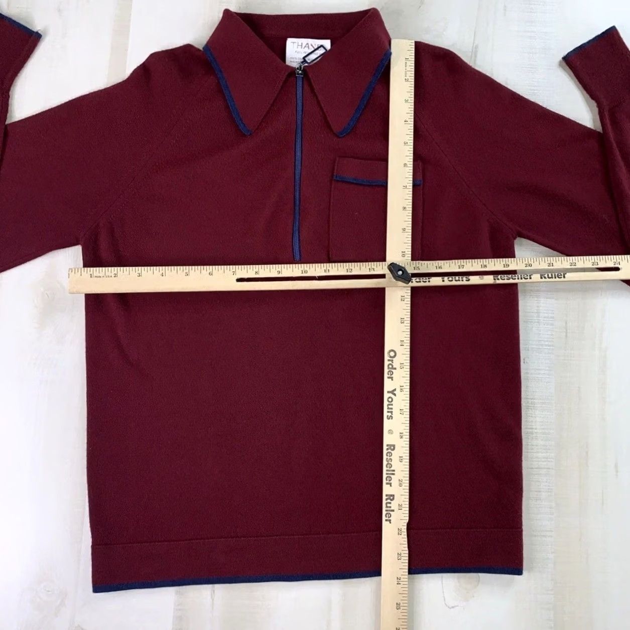 Vintage VINTAGE Thane Sweater Shirt Mens Knit Pullover 70s Maroon Long Sleeve Collared 70s Hippie College Preppy Size US M / EU 48-50 / 2 - 5 Thumbnail