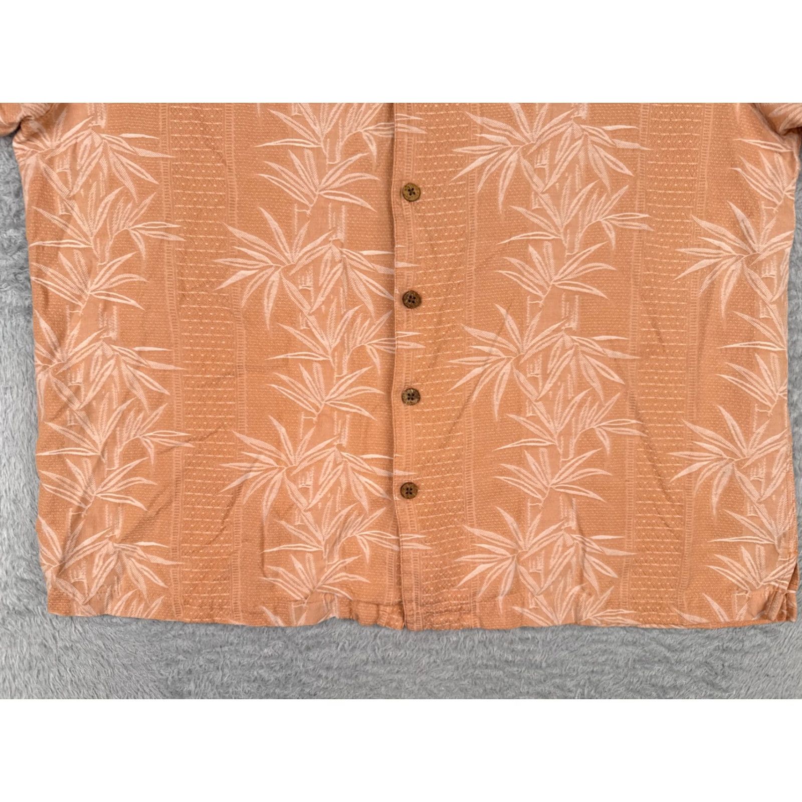 Vintage VINTAGE Caribbean Shirt Men XL Orange Bamboo Leaf Cotton Silk Blend Hawaiian Size US XL / EU 56 / 4 - 5 Thumbnail