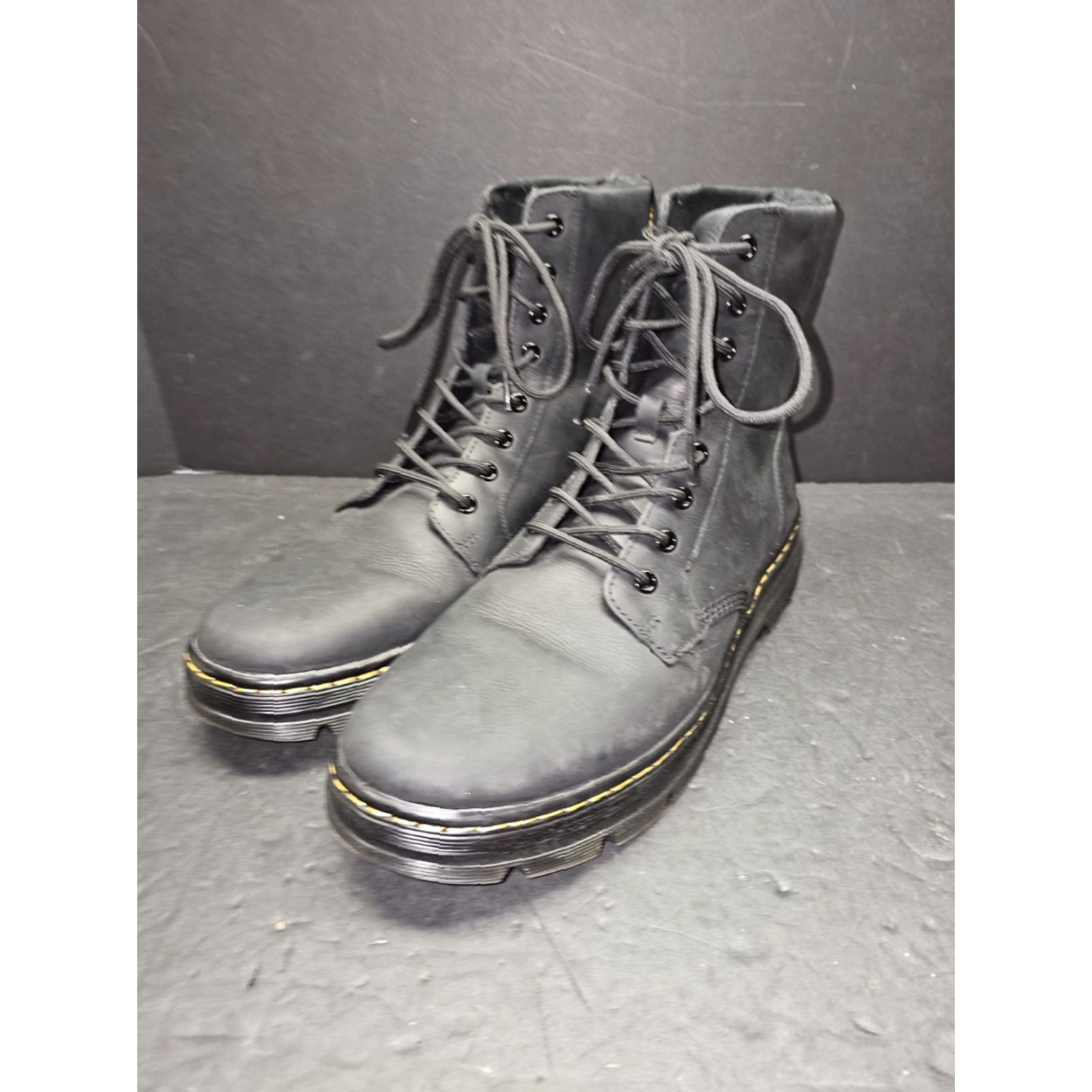 Dr. Martens Dr. Martens Combat Boots Mens Size US 12 Black Leather AirWair Combs 1460 90s Punk Gothic Slip Resistant Workwear Casual Boots Size US 12 / EU 45 - 2 Thumbnail