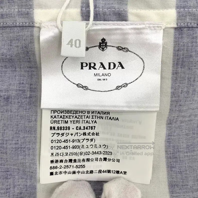 Prada Prada Colour-matched striped triangle cotton lapel single- Size US XXS / EU 40 - 7 Thumbnail