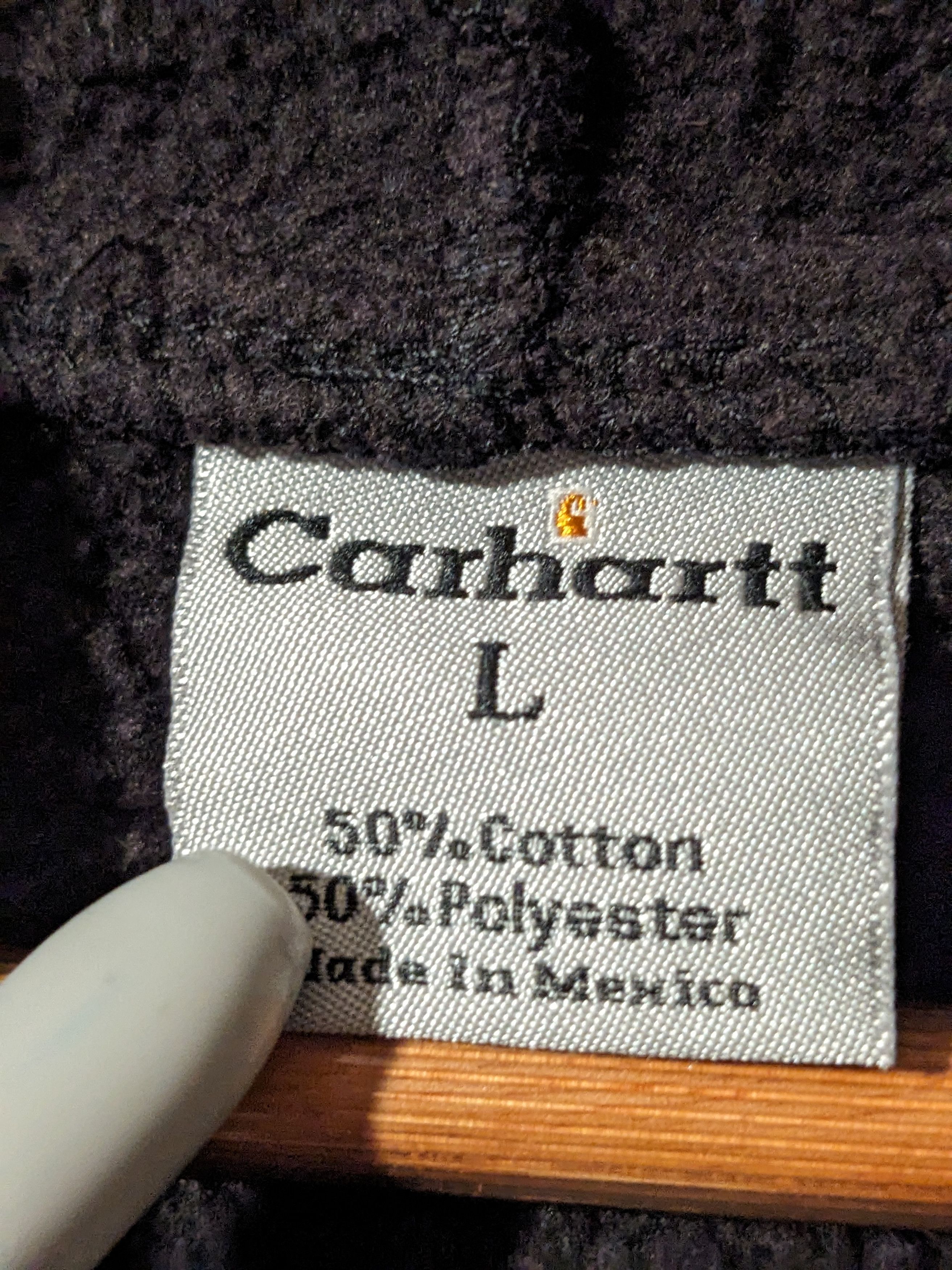 Carhartt × Vintage Vintage 90s Carhartt Spell Out Large Brown Full Zip Hoodie Size US L / EU 52-54 / 3 - 3 Thumbnail