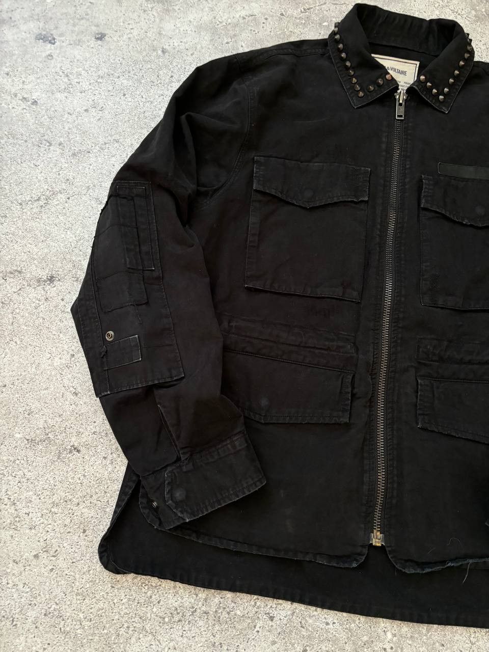 Zadig & Voltaire Denim Military Multipocket Spike Jacket Size US M / EU 48-50 / 2 - 5 Thumbnail