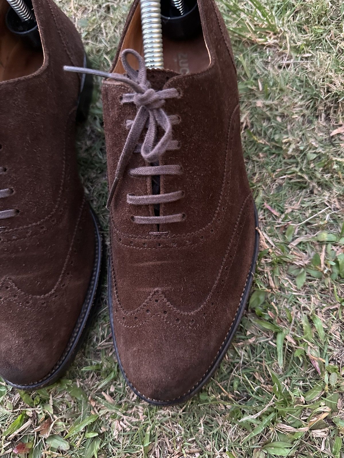 Zucca Vintage Zucca Oxford Wingtip Brown Suede Shoes Size US 7 / EU 40 - 4 Thumbnail