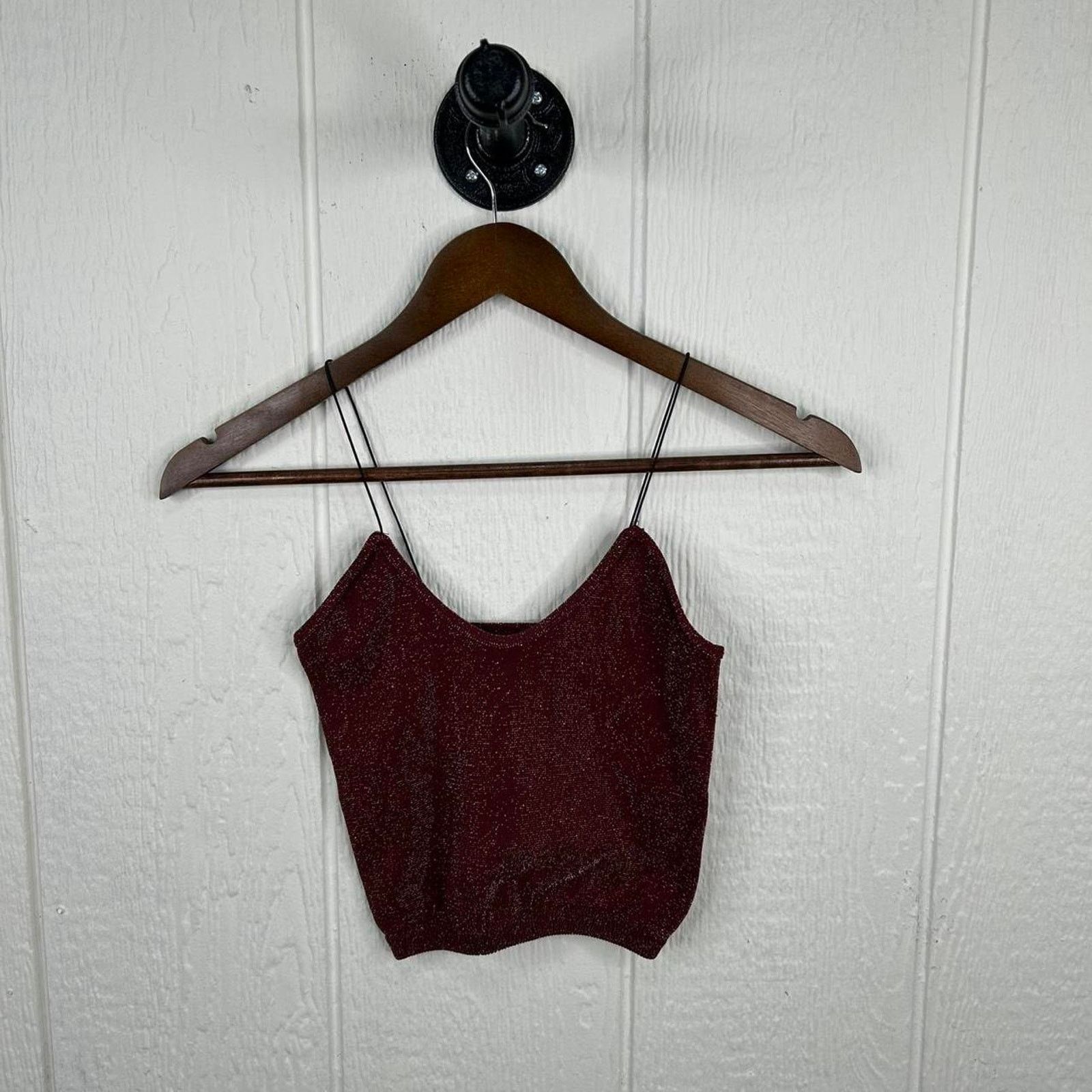 Free People Free People Red Sparkly Cropped Body Con Tank Top X-Small Size XS / US 0-2 / IT 36-38 - 1 Thumbnail