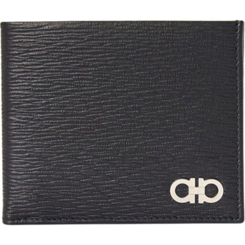 Nero Double Gancini Wallet Silver in Black, Men's