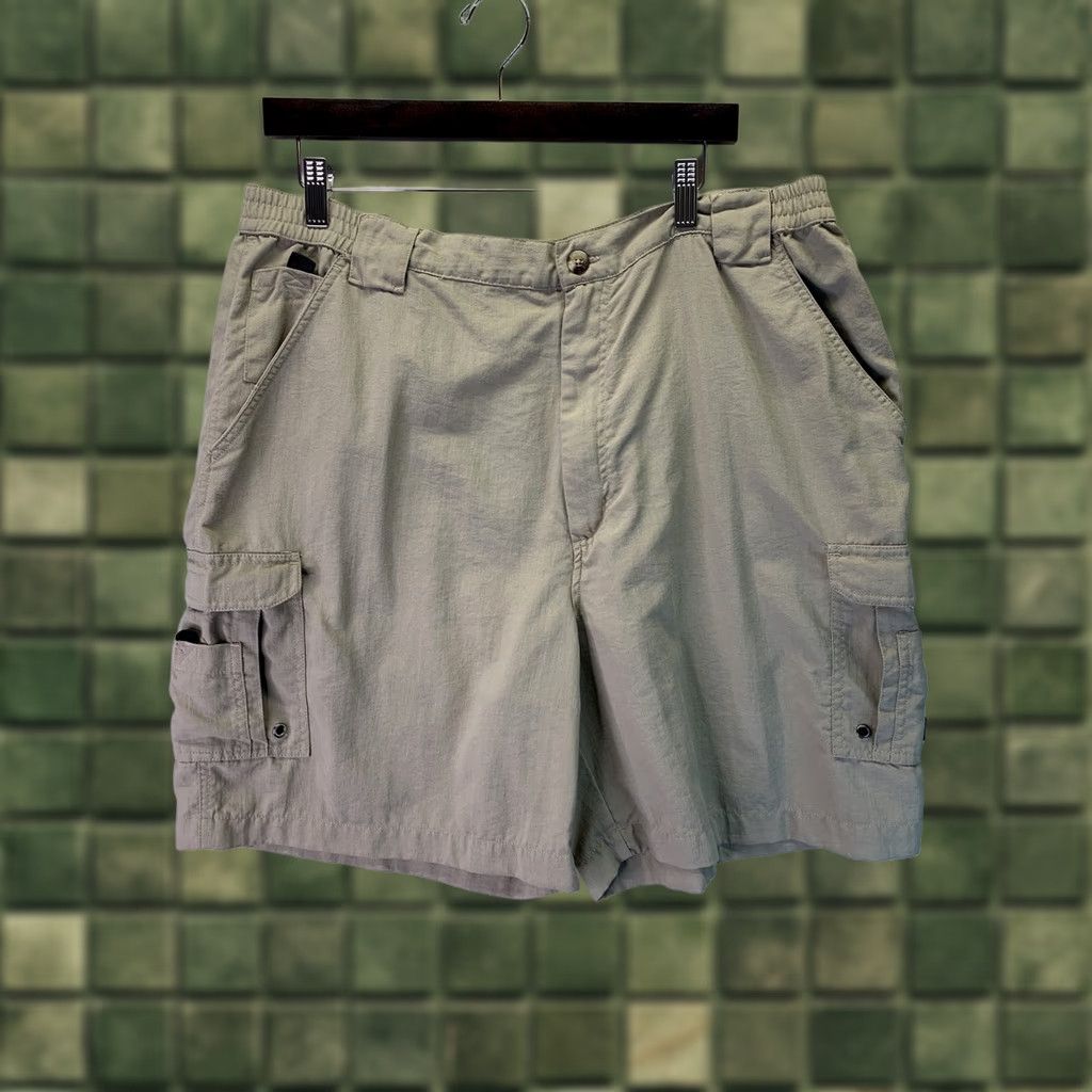 Vintage Guide Series Mens SZ 42 Nylon Cargo Shorts Tan 42 Inseam Khaki Fishing Hiking Travel Cargo Pocket 3408 Mens Size US 42 / EU 58 - 1 Thumbnail