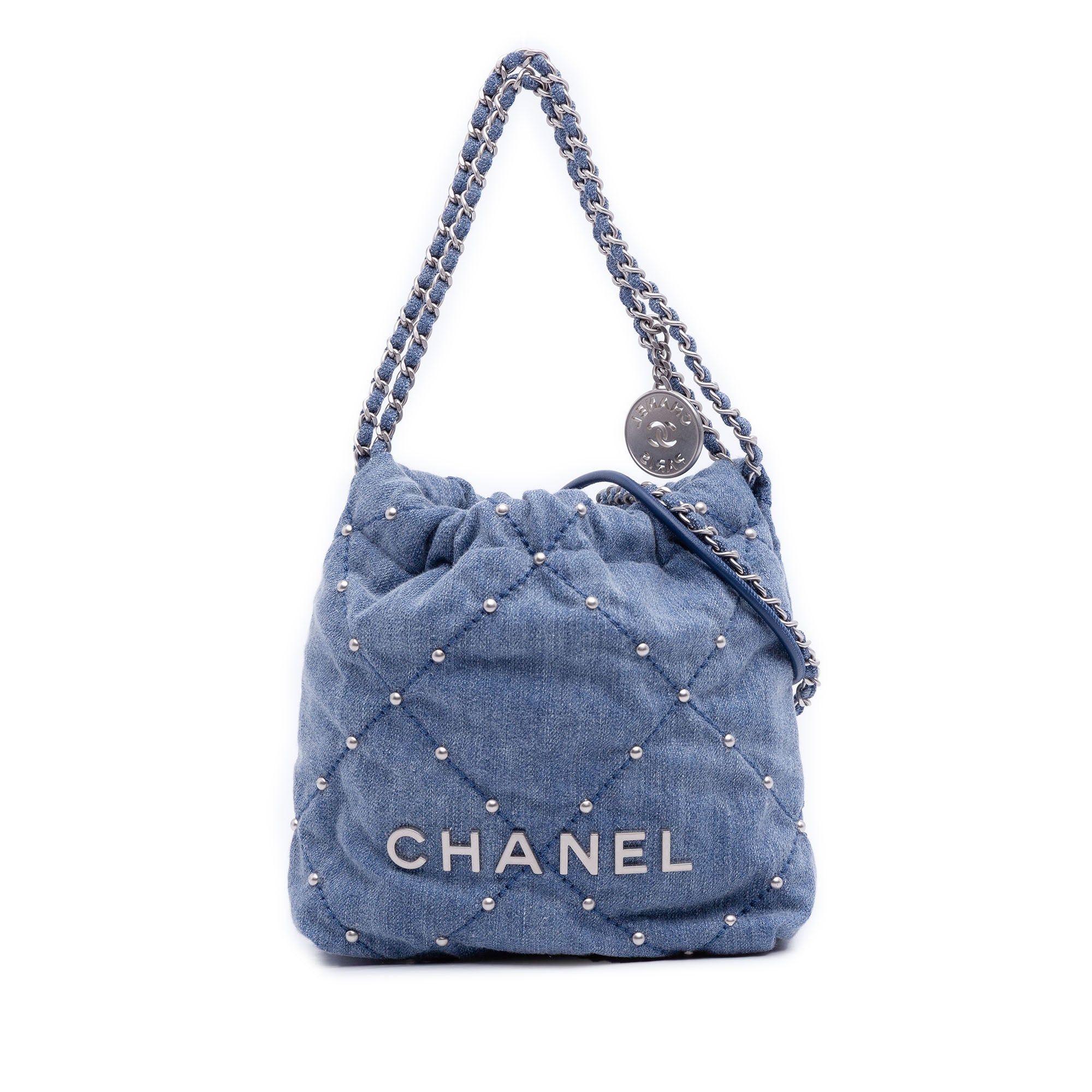 Chanel Mini Denim Studded 22 Handbag Size ONE SIZE - 1 Thumbnail