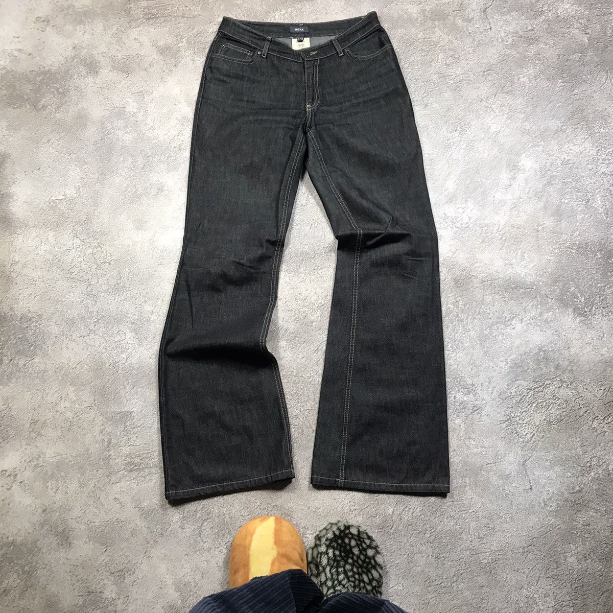 vintage y2k denim japan jeans distressed flared 90s