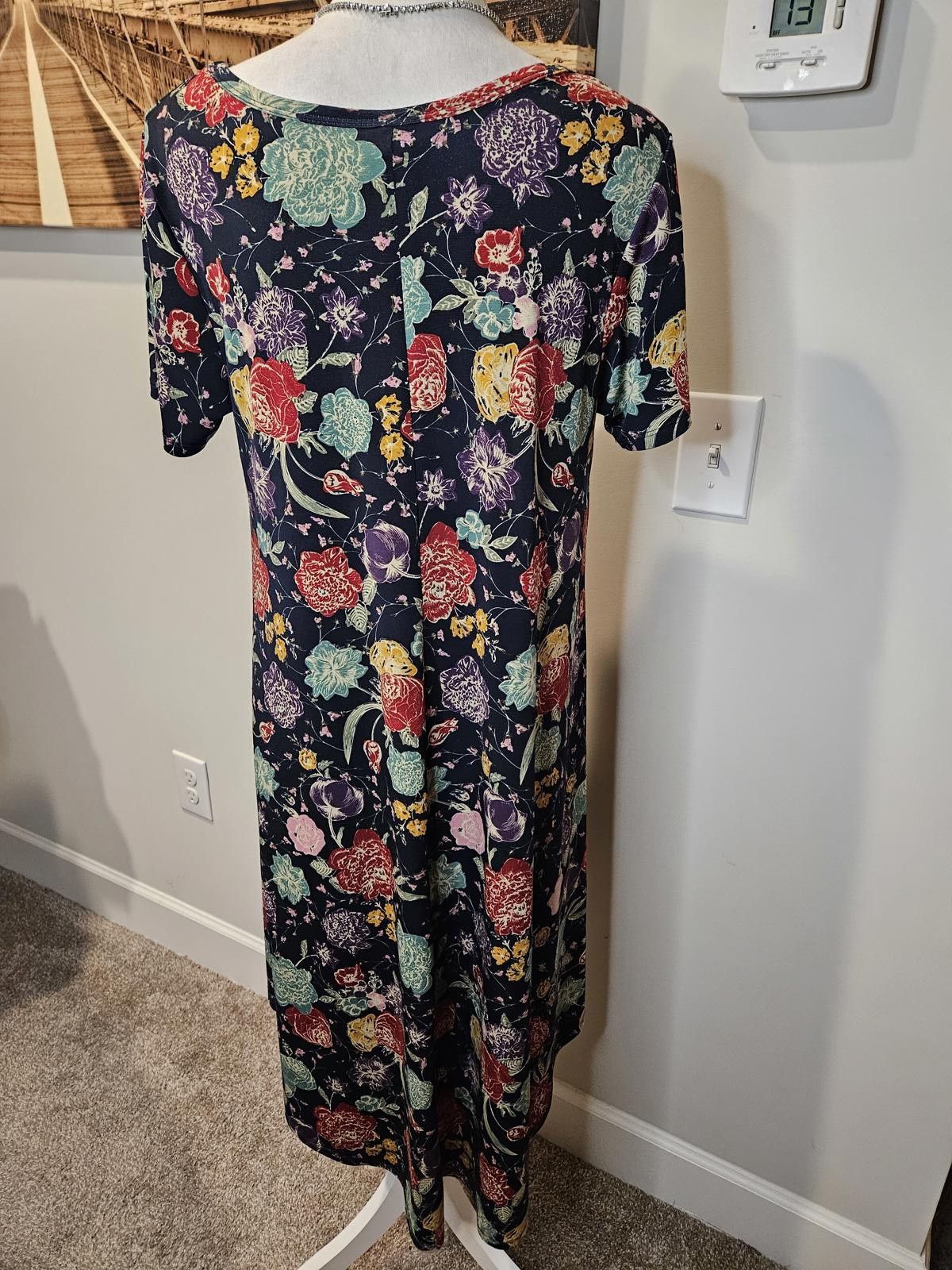 Designer Lularoe Floral Midi Dress for Women #194 Size S / US 4 / IT 40 - 4 Thumbnail