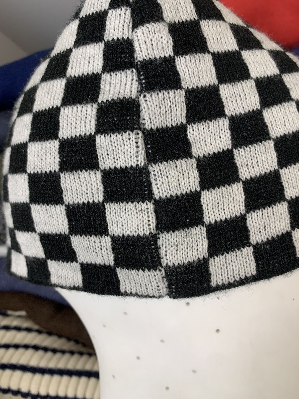 Other Checkboard Beanie Hat Size ONE SIZE - 6 Thumbnail