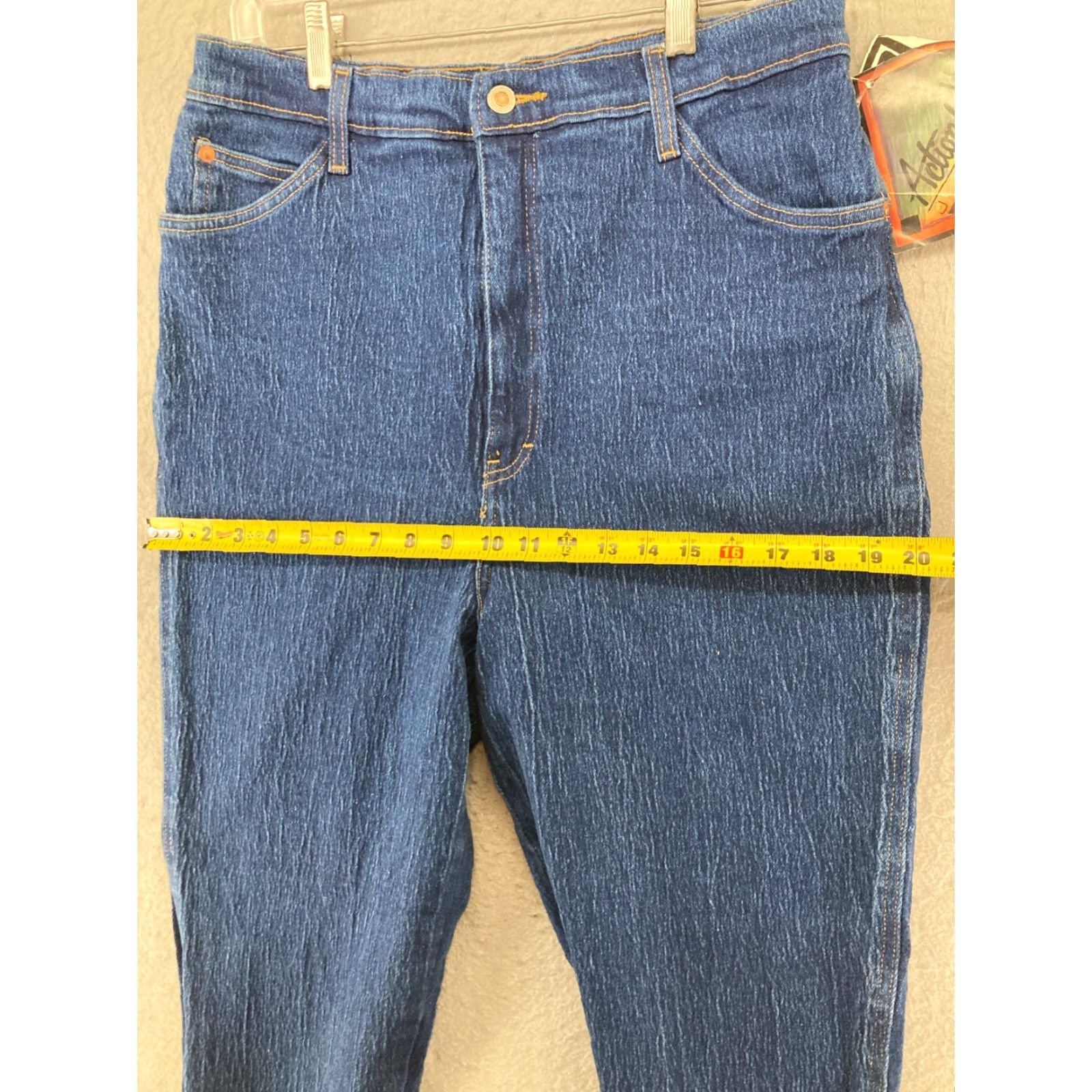 Vintage Action West High Rise Mom Jeans Womens 18 Stretch Denim Stone Wash Blue Size 40" / US 18 - 3 Thumbnail