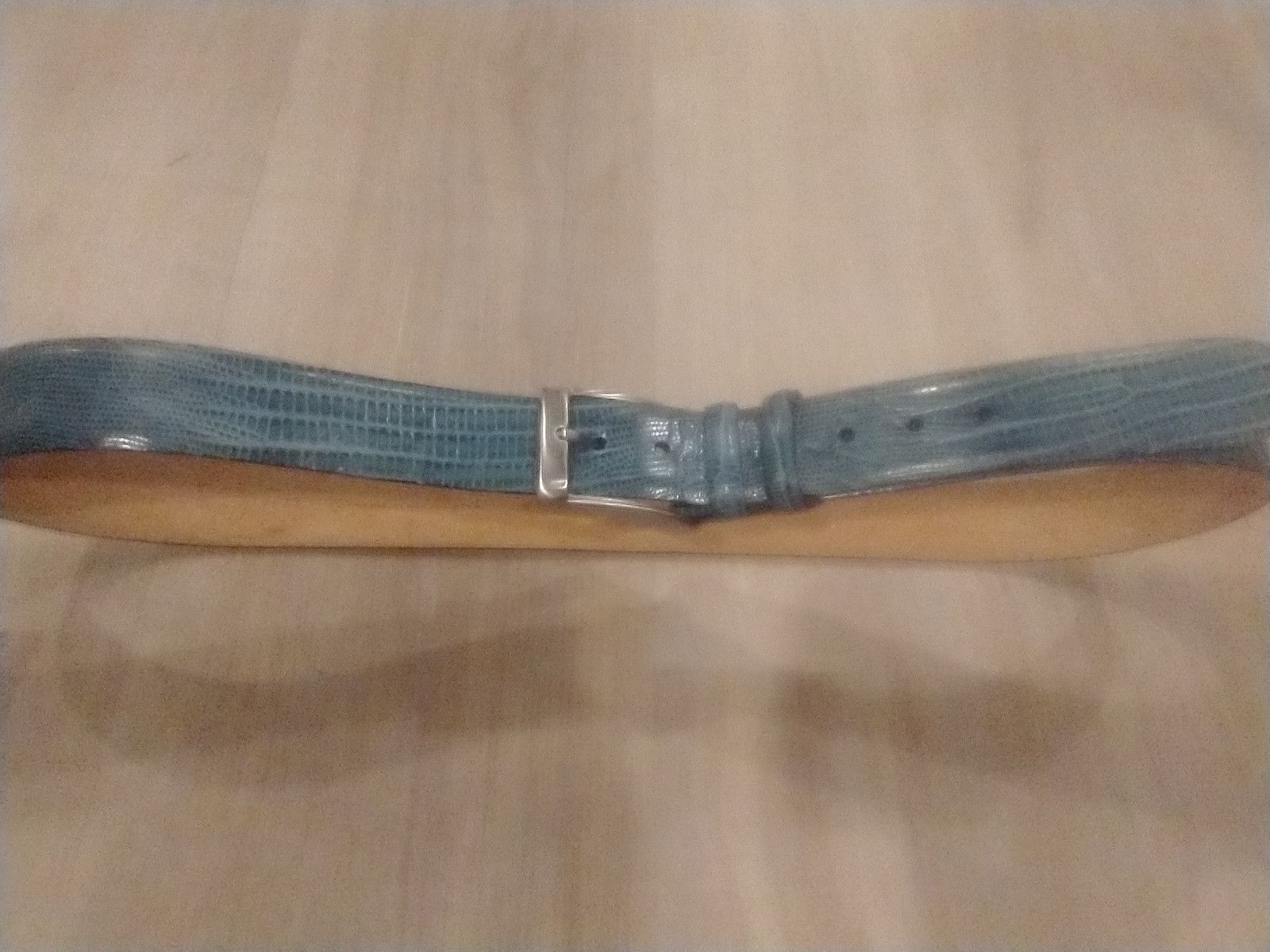 Paolo Gucci Very hard to find leather men's belt blue black snakeskin Size 40 - 3 Thumbnail