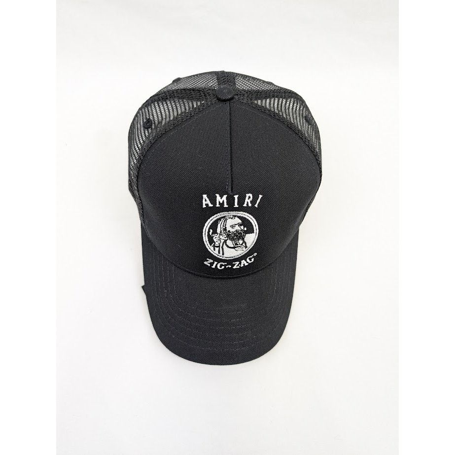Amiri o1rshd1 Q:5 / Size: OS / Zig Zag Trucker Hat / Cap in Black Size ONE SIZE - 3 Thumbnail