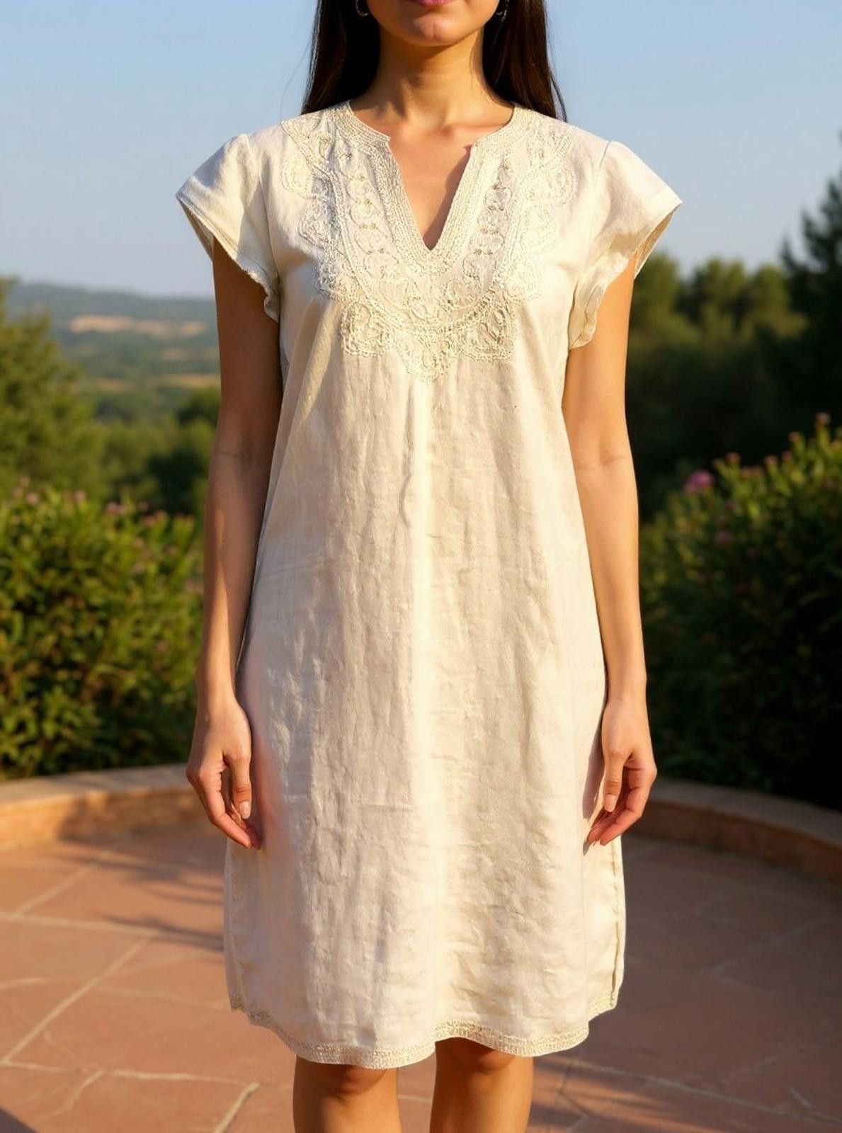 Other Cynthia Rowley Sleeveless Casual Dress/Embellished Neckline Size M / US 6-8 / IT 42-44 - 2 Thumbnail