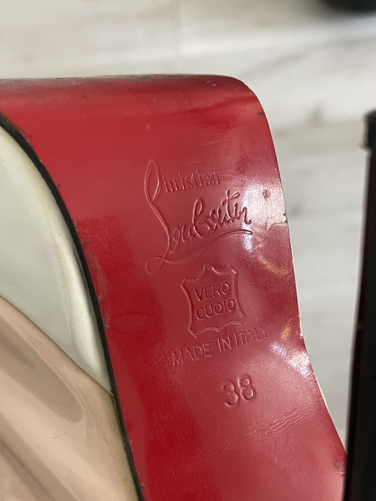 Christian Louboutin Christian Louboutin Lady Peep Nude Patent Leather Heels RARE Size US 8 / IT 38 - 7 Thumbnail