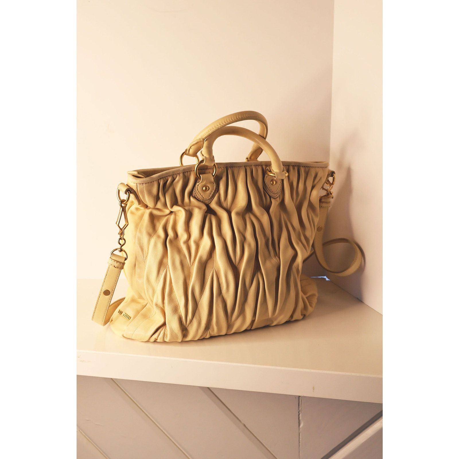 Miu Miu Vintage Miu Miu Nude Matelasse Leather 2 Way Bag Size ONE SIZE - 3 Thumbnail